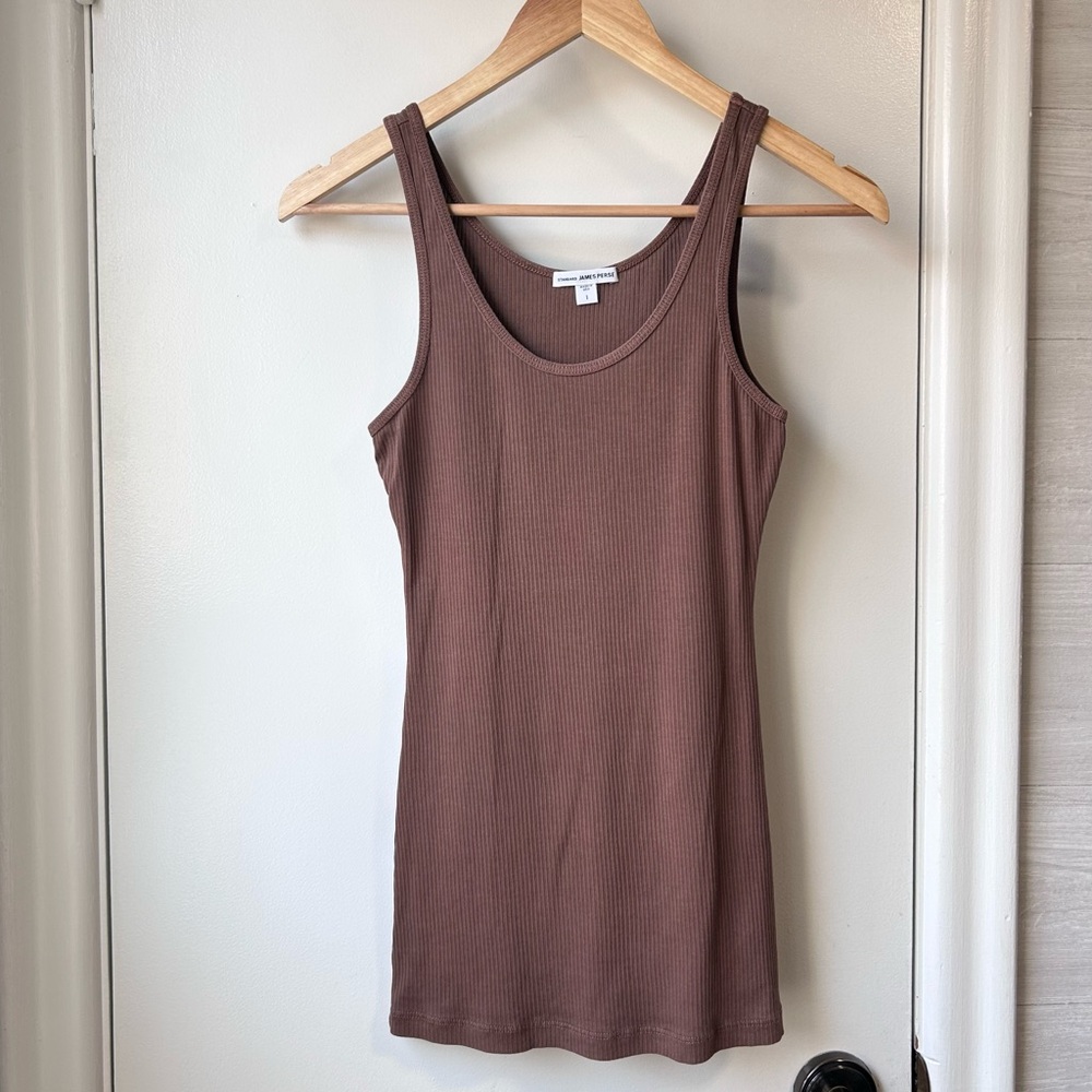 New James Perse Ribbed Daily Tank Mocha
